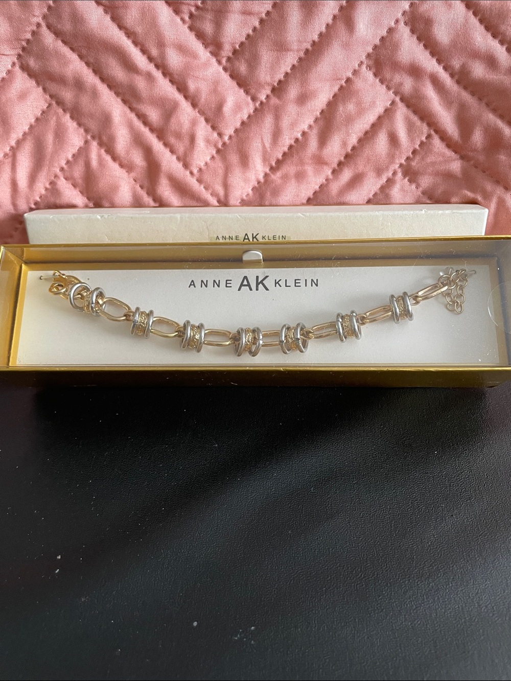 Anne Klein Gold and Silver Tone Ring-Link  NIB